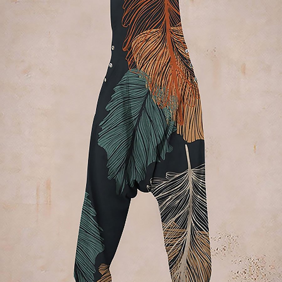 Ladies Casual Printed Harem Jumpsuit