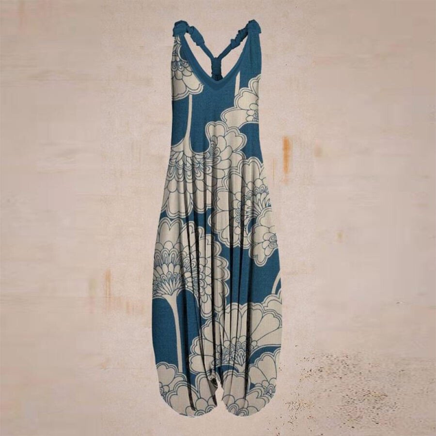 Petal Ethnic Print Harun Suspender Pants