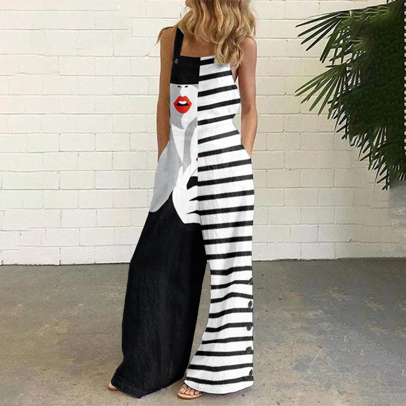 Fashion art print jumpsuit