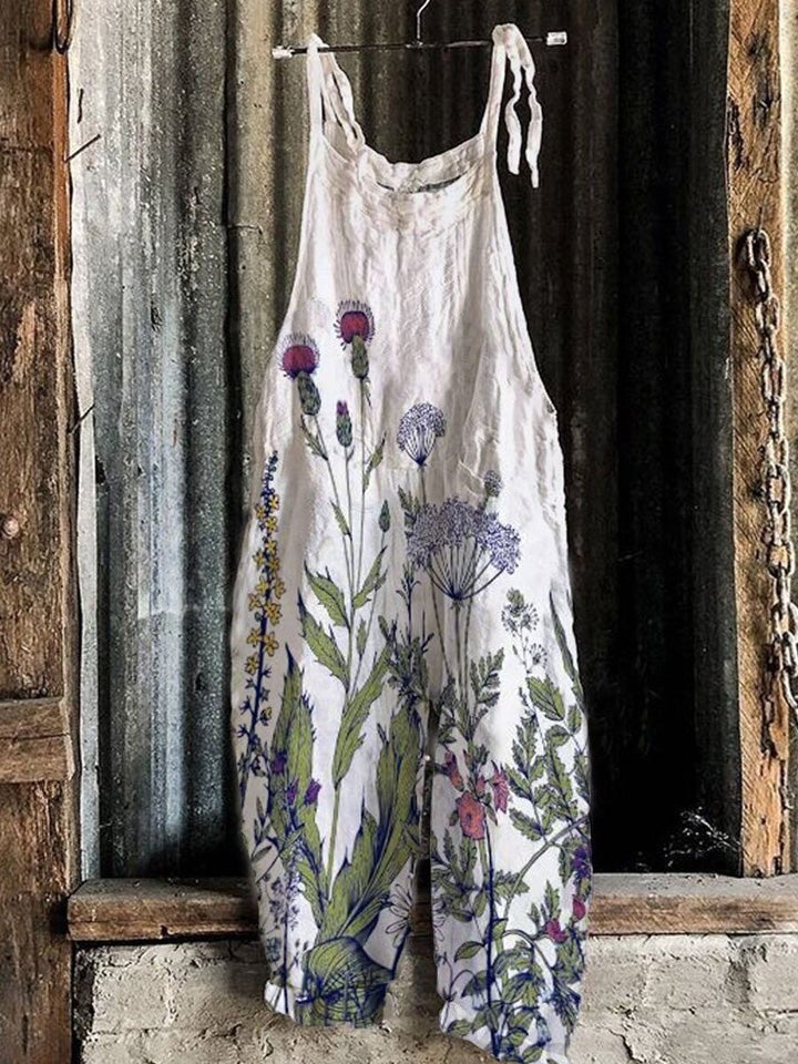 Women's Floral Sleeveless Casual Loose Printed Jumpsuit