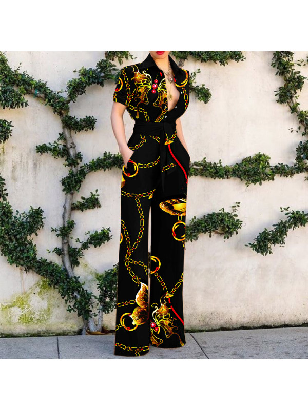 Printed art women's jumpsuit