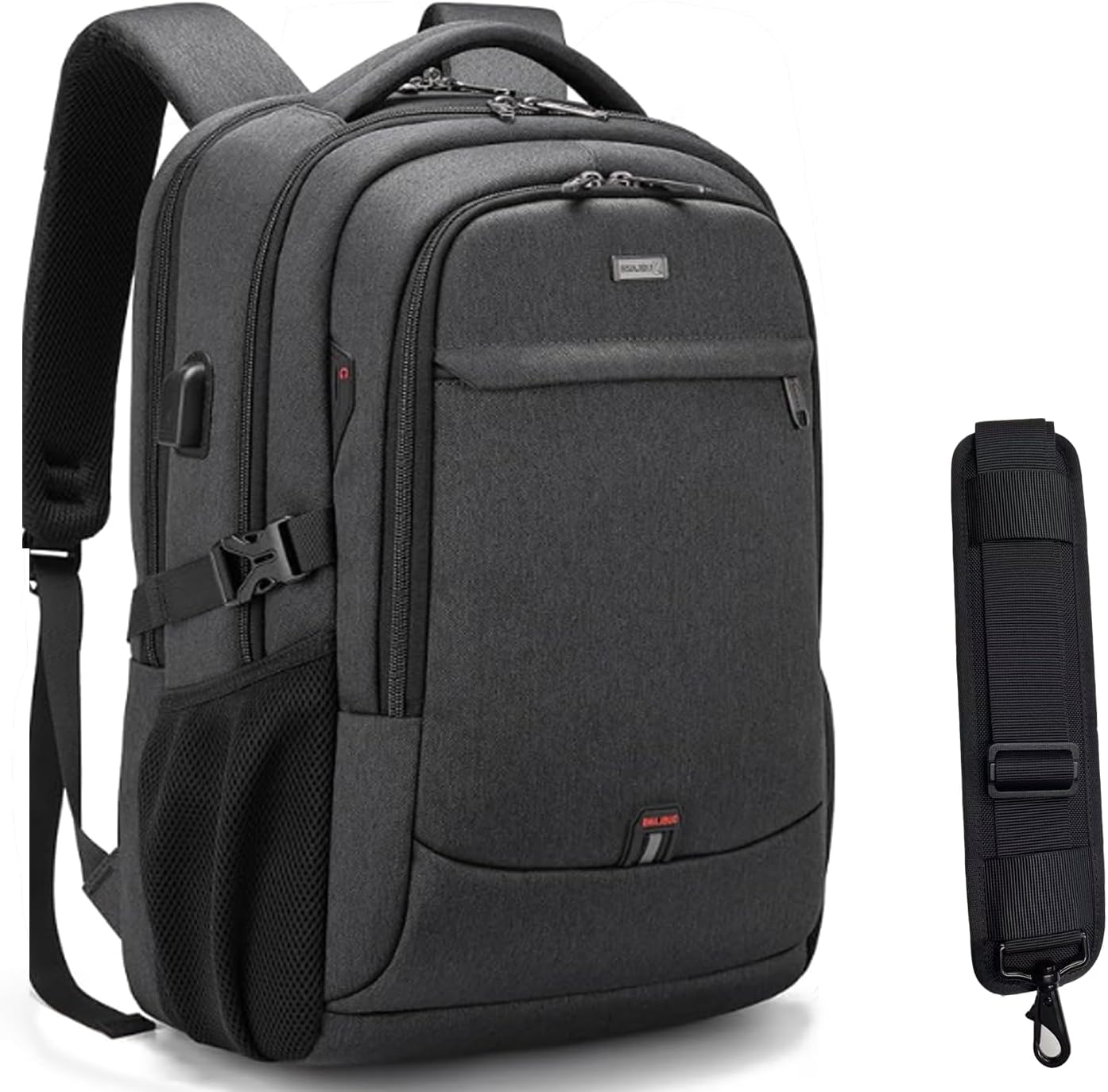 DUSLANG 17 Inch Laptop Backpack for Travel Water Resistant College Backpack for Men/Women Laptop Bag with USB Charging Port,Black